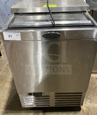 Krowne stainless steel underbar glass/mug froster, model MC24S, with sliding-top lid, in good condition, 115V 1 Phase.