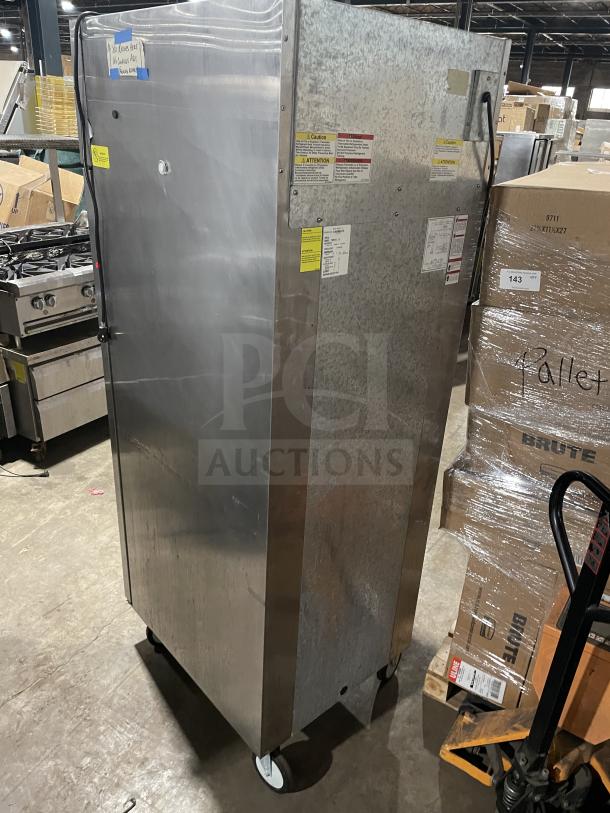 Beverage Air stainless steel undercounter refrigerator, model TMR1HC-1S, with poly-coated rack, on casters, 115V, single phase.