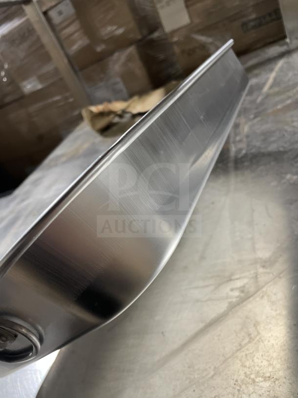 Winco commercial stainless steel bake pan, polished finish, excellent condition, ideal for professional baking.