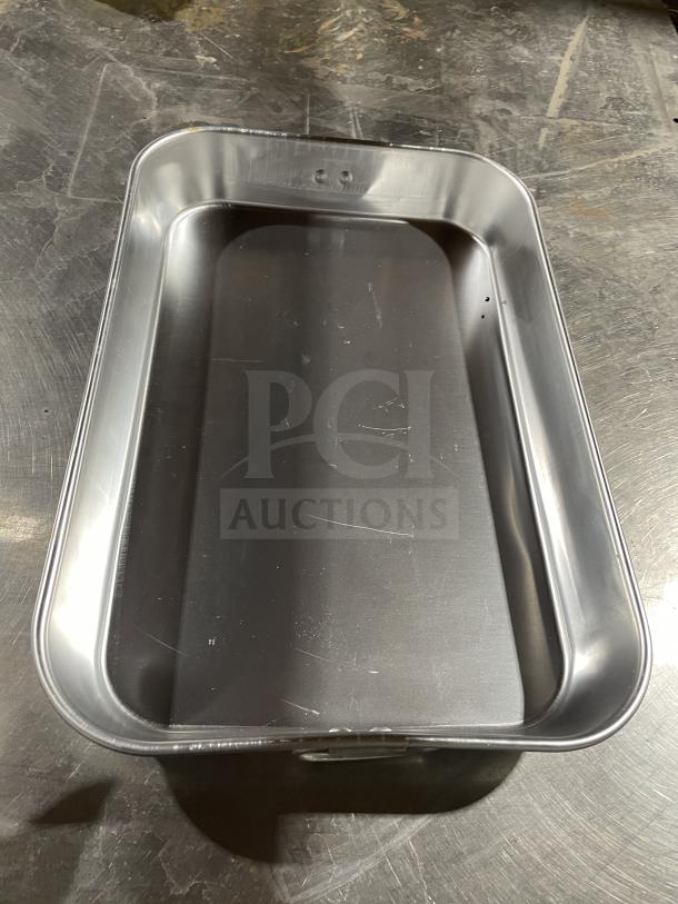 Winco commercial stainless steel bake pan, rectangular, shiny finish, new condition, sturdy construction, durable for baking.