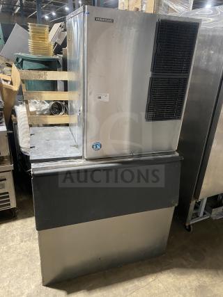 Hoshizaki KM-901MAH ice machine, stainless steel, air-cooled, crescent cube style, electric 208-230V, commercial condition.