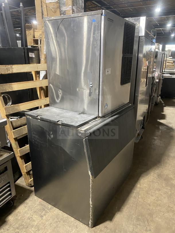 Hoshizaki KM-901MAH ice machine, stainless steel, air-cooled, crescent cube style, electric, commercial model. Used condition.