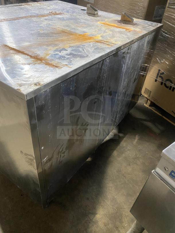 Electrolux Air-O-Convect combi oven, stainless steel, natural gas, Touchline controls, with wear and rust on surface, on legs.