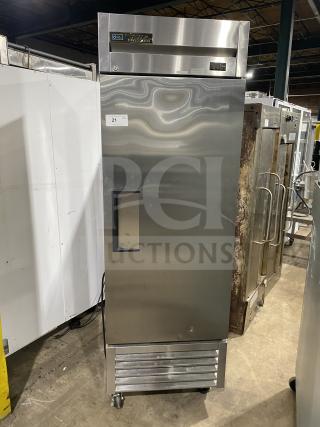 True Freezer Low Boy, Model T-23F-HC, stainless steel, on casters, 115V 1PH, in good condition. Serial Number: 8761908.