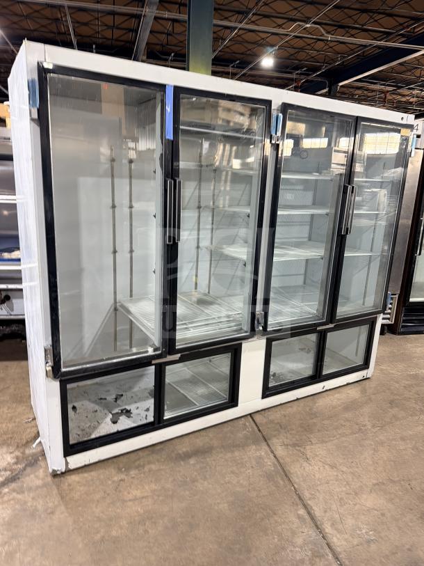 Cool Tech 4-door reach-in cooler merchandiser, model CUST96PGR, serial 21517, 120V, 1-phase, without compressor.