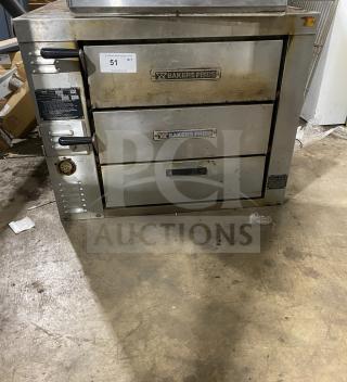 Bakers Pride GP-51 commercial stainless steel countertop deck oven, natural gas, model GP-51, used condition.
