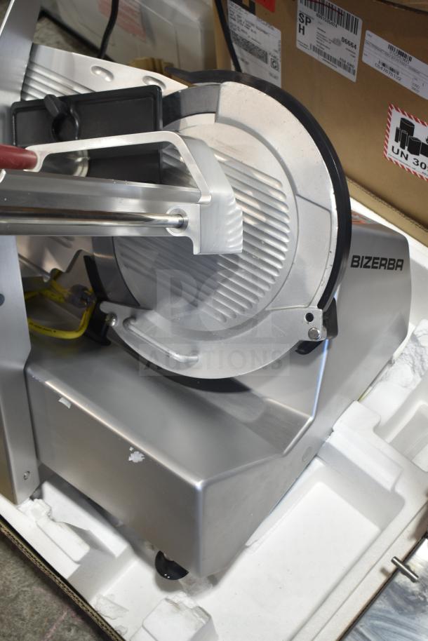 2025 Bizerba GSP H Commercial Meat Slicer, silver, countertop model, 120V, 1 phase, excellent condition, visible logos.