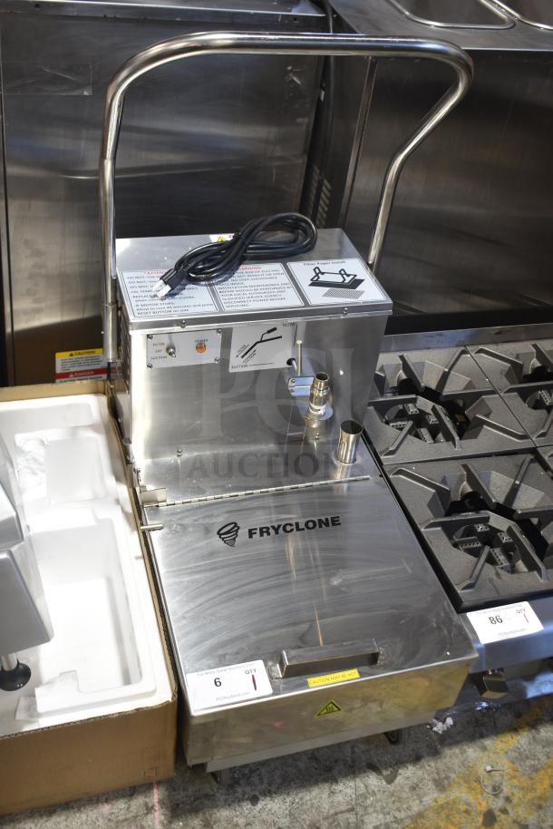 Brand new Fryclone 55 lb. low-profile portable fryer oil filter machine with 2-way pump, 120V, 1 phase, scratch and dent.