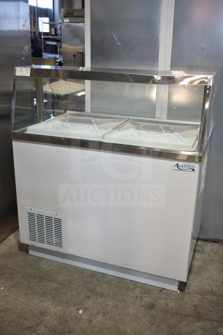 Brand new Avantco 178CPW47HC 47" ice cream dipping cabinet, white, 115V, minor scratches, holds 8 tubs.