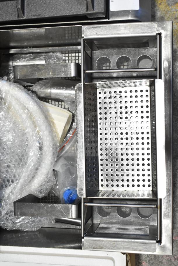 Brand new Fryclone 259OFM55 fryer oil filter machine. Includes components, some wrapped. Scratch and dent condition.