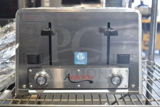 Brand new Avantco 184THD27208 4-slice commercial toaster, wide 1 1/2" slots, ETL-certified, scratch and dent condition.
