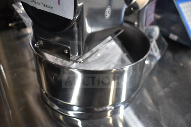 BRAND NEW scratch and dent Estella 348CG112NB cheese grater, 3.3 lb/min, 110V, 1 phase, visible CE mark, stainless steel finish.