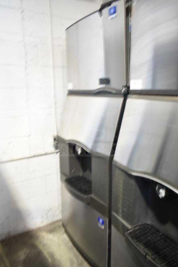 Manitowoc commercial ice machine head on a hotel ice dispenser, 115 volts, 1 phase, stainless steel, used condition.