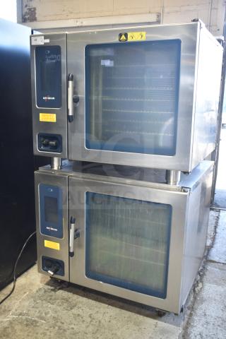 2 Alto Shaam CTP7-20G commercial natural gas combi convection ovens. Both units feature control panels and glass doors.