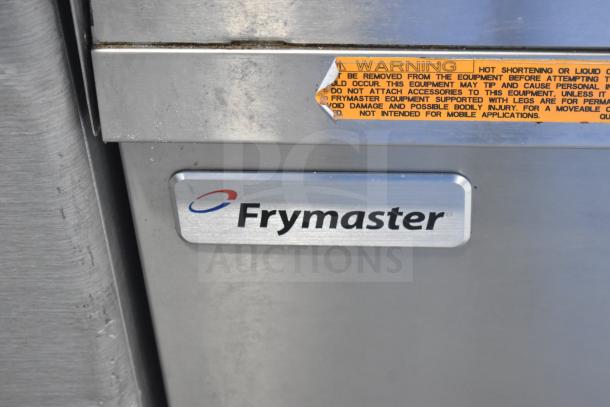 2016 Frymaster FBCR18CSE pasta cooker, 90,000 BTU. Stainless steel, visible brand logo, caution label. Commercial use.