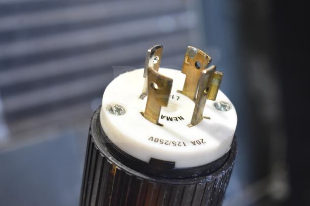 Hoshizaki KML-032-HH Commercial Ice Head on Bin, 208-230V, 1 Phase. Shows NEMA plug detail.