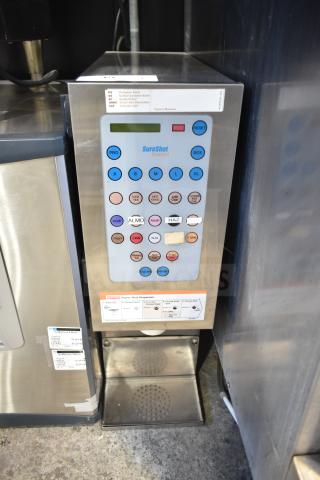 SureShot ACFS-10 Commercial Flavor Dispenser, stainless steel, countertop model, 120V, 1 phase, button controls visible.