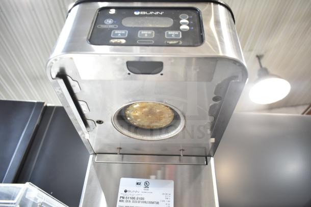 2019 Bunn ICB SH Commercial Iced Tea Machine, 120/208V, 1 Phase. Stainless steel body, control panel, Bunn label visible.
