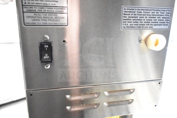 2019 Bunn ICB SH iced tea machine, 120/208V, 1 phase. Stainless steel, visible on/off switch, instructions label.