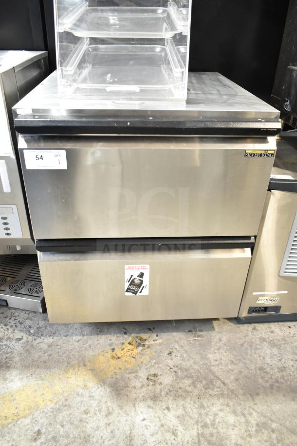 Silver King SKR27AD/C11 commercial 2-drawer undercounter cooler, stainless steel, 115 volts, excellent condition.