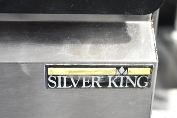 Silver King logo on SKR27AD/C11 commercial undercounter cooler, showcasing stainless steel finish and durability.
