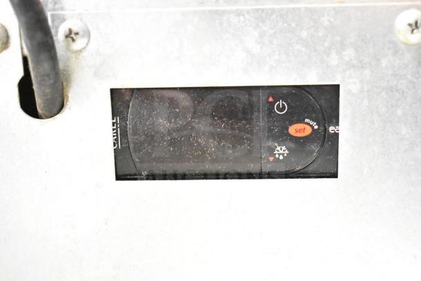 Control panel of Silver King SKR27AD/C11 Undercounter Cooler, showing power and temperature settings.