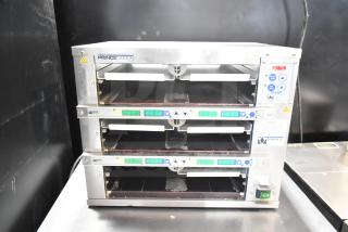 Prince Castle DHB32F-DD commercial countertop holding bin, 120 volts, 1 phase, stainless steel, visible control panel.