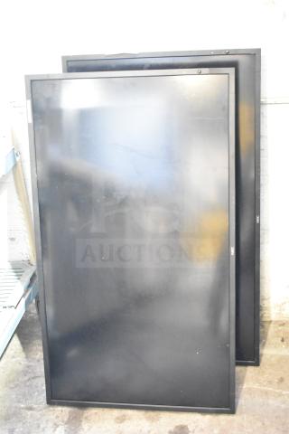 Two NEC V463 televisions, black screens, standing vertically. Local pickup required. No shipping available.