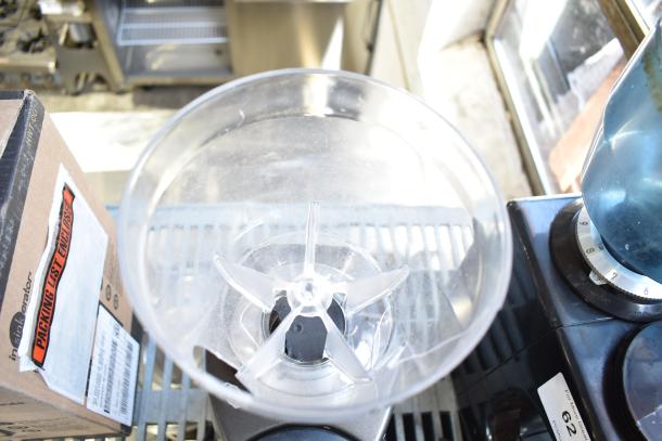 Mazzer Luigi Super Jolly Auto espresso grinder, damaged hopper visible. 220-230V, 1-phase.