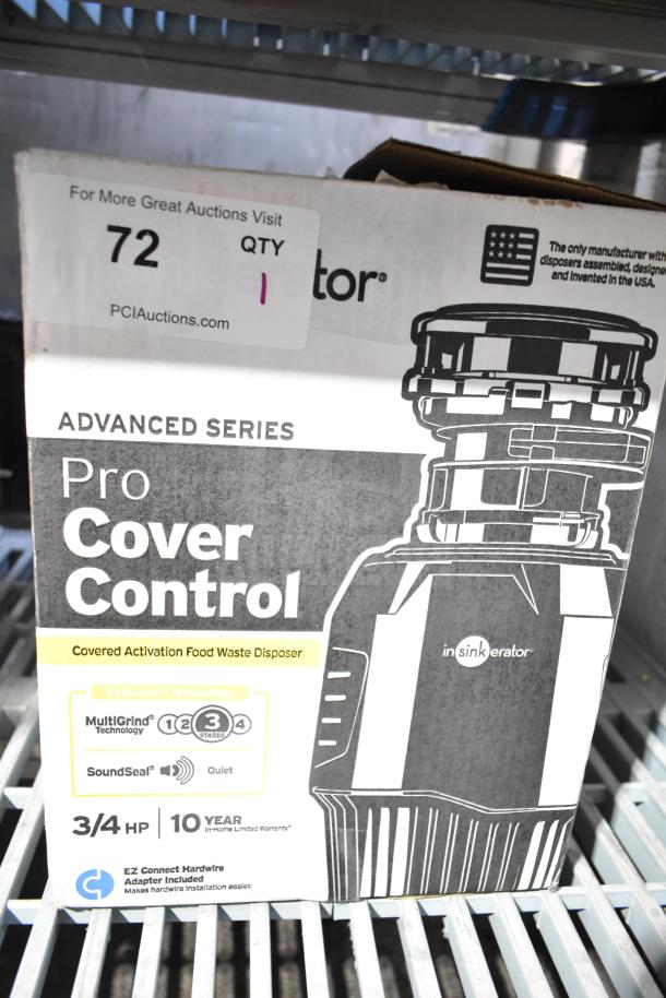 BRAND NEW Insinkerator Cover Control Plus 3 Garbage Disposal, 120V, 1 Phase, 3/4 HP. Advanced Series, MultiGrind, SoundSeal tech.