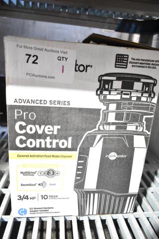 BRAND NEW Insinkerator Cover Control Plus 3 Garbage Disposal, 120V, 1 Phase, 3/4 HP. Advanced Series, MultiGrind, SoundSeal tech.