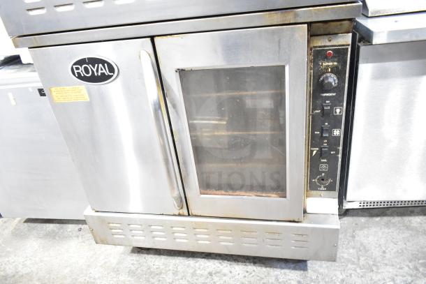 Royal RCOS-1 convection oven with view-through door, thermostatic controls, in used condition.