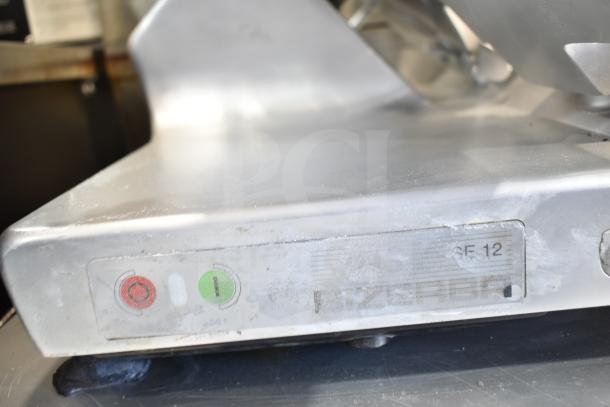 Bizerba Commercial Meat Slicer, 120V, 1 Phase, with control buttons and model label, used condition.