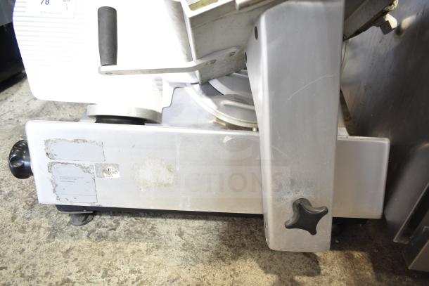 Bizerba SE 12 D Commercial Countertop Meat Slicer, 120V, 1 Phase, sturdy metal construction, visible wear, faded labels.