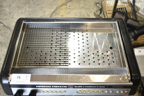 Brasilia OPUS-R-D-2 commercial espresso machine, 2 group, 2 portafilters, 2 steam wands, stainless steel, 220V, 1 phase.