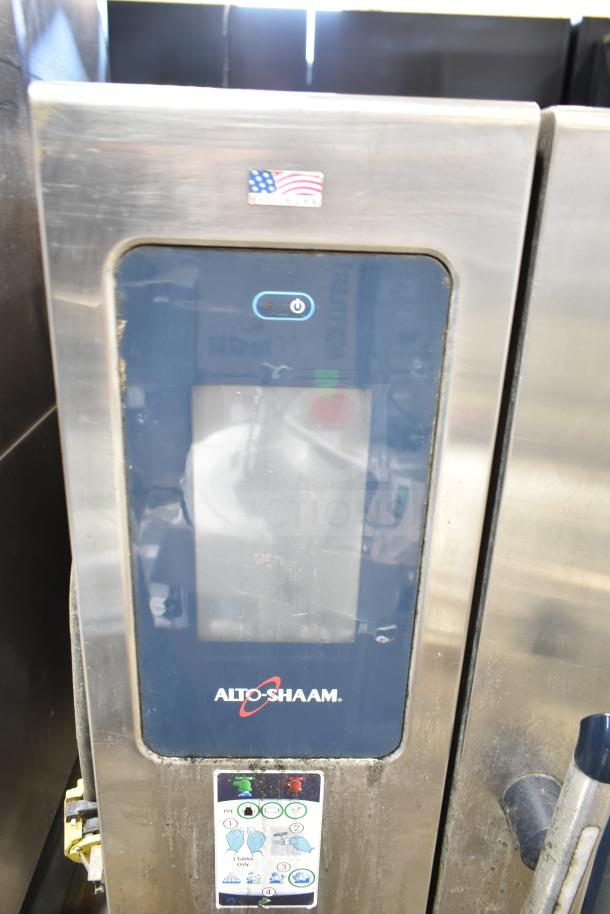 2018 Alto Shaam CTP10-10EVH stainless steel commercial combi convection oven, electric, 208/240V, 3-phase, with visible control panel.