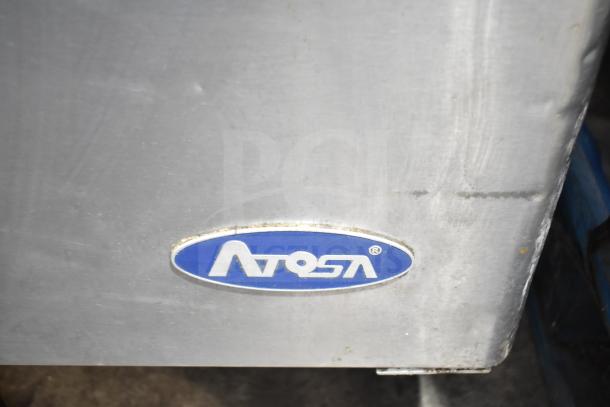 Atosa MSF8304 Commercial Prep Table, stainless steel, visible logo, on casters, 115V, 1 Phase, used condition.
