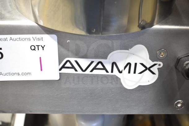 BRAND NEW AvaMix 92850TB 5 Gallon Tilting Blender, heavy-duty, 110V, scratch and dent condition, AvaMix logo visible.