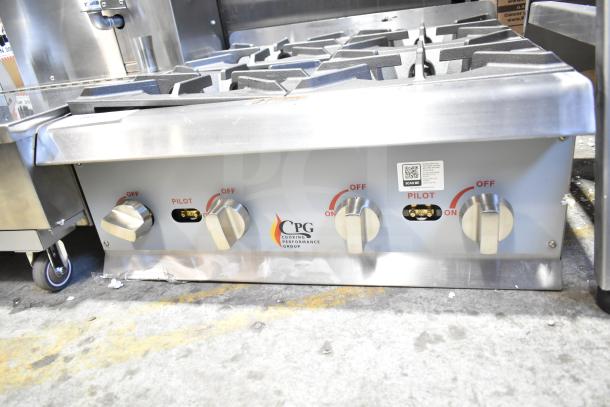 BRAND NEW 2025 CPG R-CPG-24-NL 4 Burner Natural Gas Range, 88,000 BTU, slight scratches, CPG logo and control knobs visible.