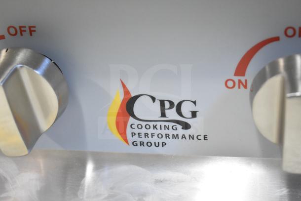 BRAND NEW SCRATCH AND DENT! 2025 CPG R-CPG-24-NL 4 Burner Natural Gas Range, 88,000 BTU, logo and knobs visible.