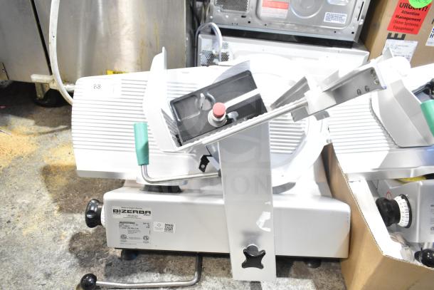2020 Bizerba GSP HD commercial meat slicer, 120V, excellent condition, stainless steel, visible model and brand labels.