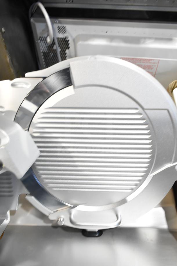 2020 Bizerba GSP HD meat slicer, commercial countertop model, 120V, 1 phase, excellent condition, silver finish.