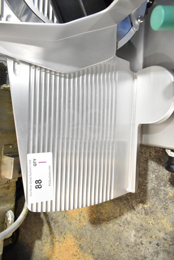 2020 Bizerba GSP HD commercial meat slicer, 120 volts, 1 phase, excellent condition. Auction label shows "Qty 1"."