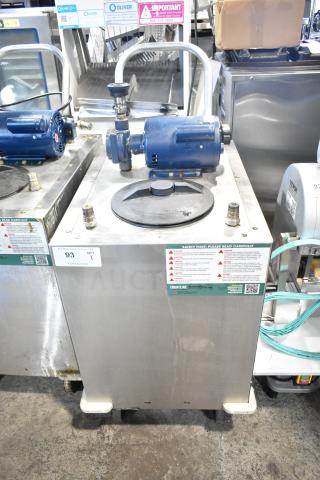 2023 Frontline 47SS Commercial Grease Caddy, stainless steel, on commercial casters, visible safety labels, excellent condition.