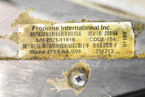 2021 Frontline 47SS Grease Caddy, commercial-grade, visible label with serial 2021-11519, on industrial casters, used condition.