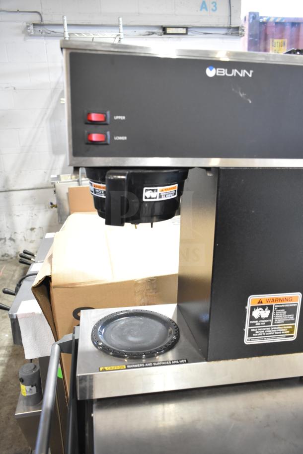 2024 Bunn VPR Commercial Coffee Machine, 2 Burner, 120 Volts, 1 Phase. Features upper and lower warmers.