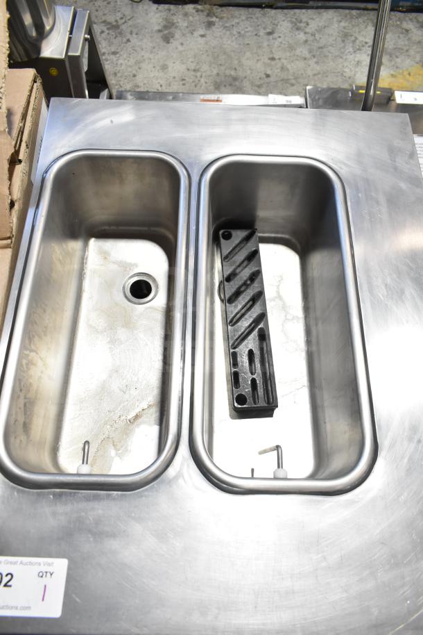 2025 Stoelting F131-38I2 stainless steel 2-flavor twist soft serve machine interior, commercial condition.