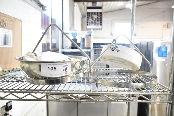 2 Detecto SCS30 produce scales in metal frames, good condition, auction tag indicating quantity of 2 for bid.