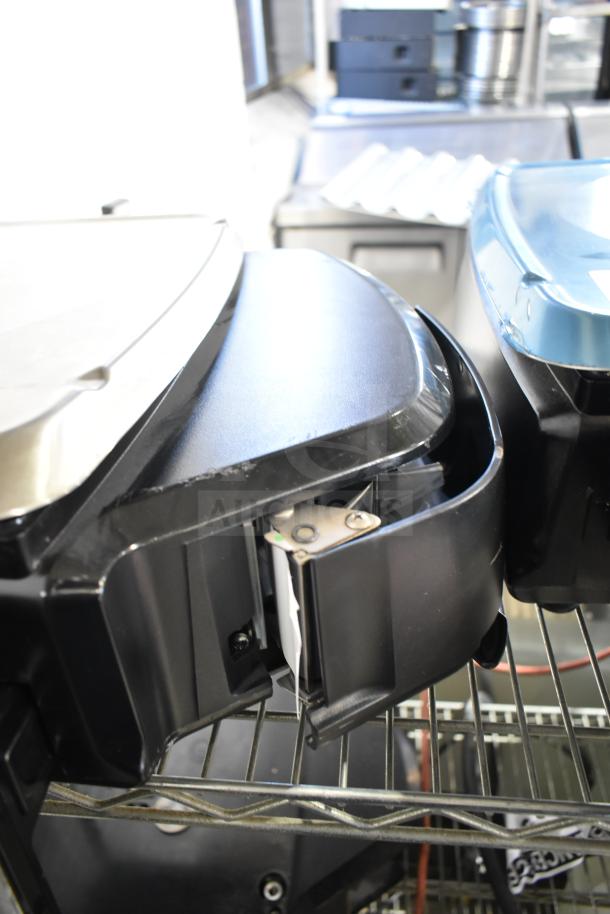 2018 Hobart HTi-LH26 commercial food portioning scale, tested and working, black, stainless steel top, visible wiring.