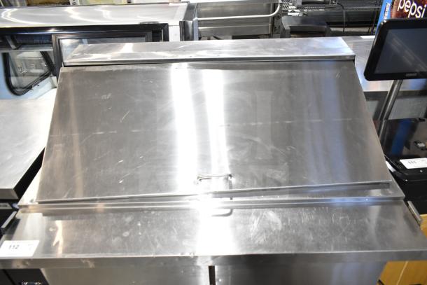 Coldline SMP-48 commercial sandwich prep table, stainless steel, mega top, 115V, good condition.